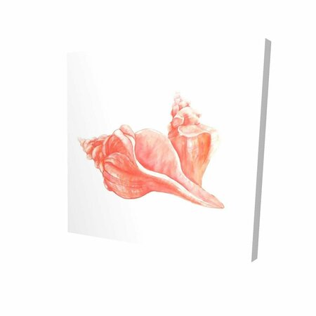 FONDO 12 x 12 in. Coral Horse Conch Seashells Neutral-Print on Canvas FO2789442